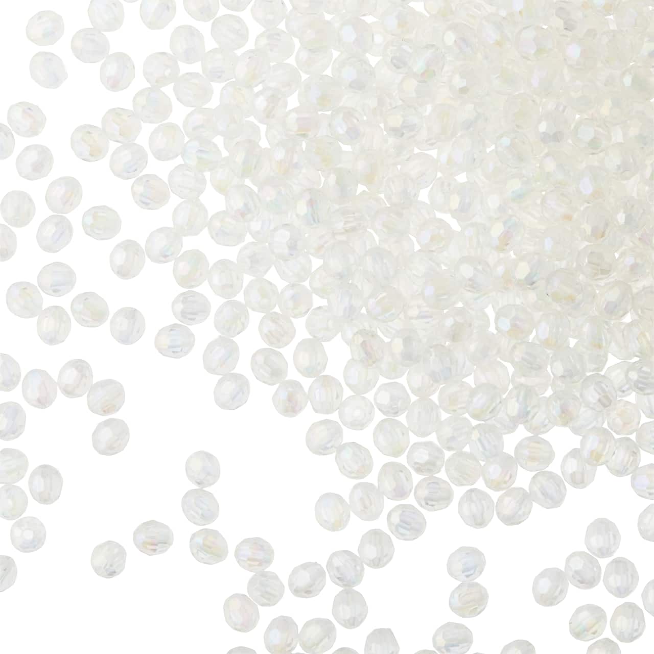 12 Pack: Clear Aurora Borealis Faceted Acrylic Round Craft Beads by Bead Landing™, 6mm